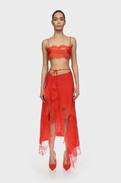 SATIN TAPE AND LACE BRA TOP