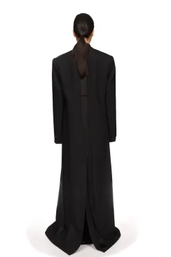 SATIN TAPE DETAIL OVERSIZED WOOL COAT