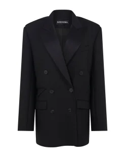 SATIN TAPE DETAIL TAILORED JACKET