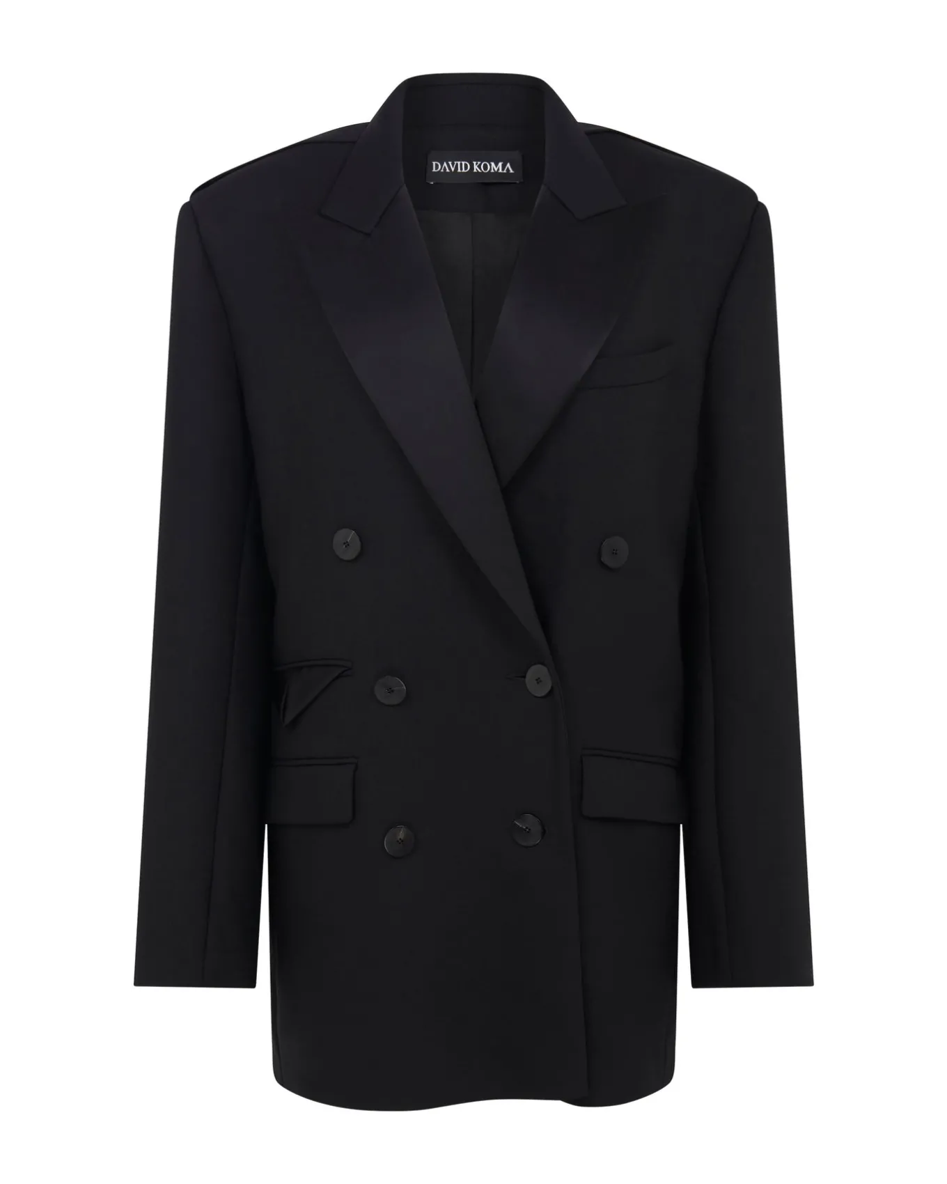 SATIN TAPE DETAIL TAILORED JACKET
