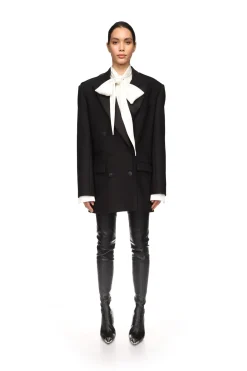 SATIN TAPE DETAIL TAILORED JACKET