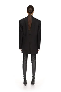 SATIN TAPE DETAIL TAILORED JACKET