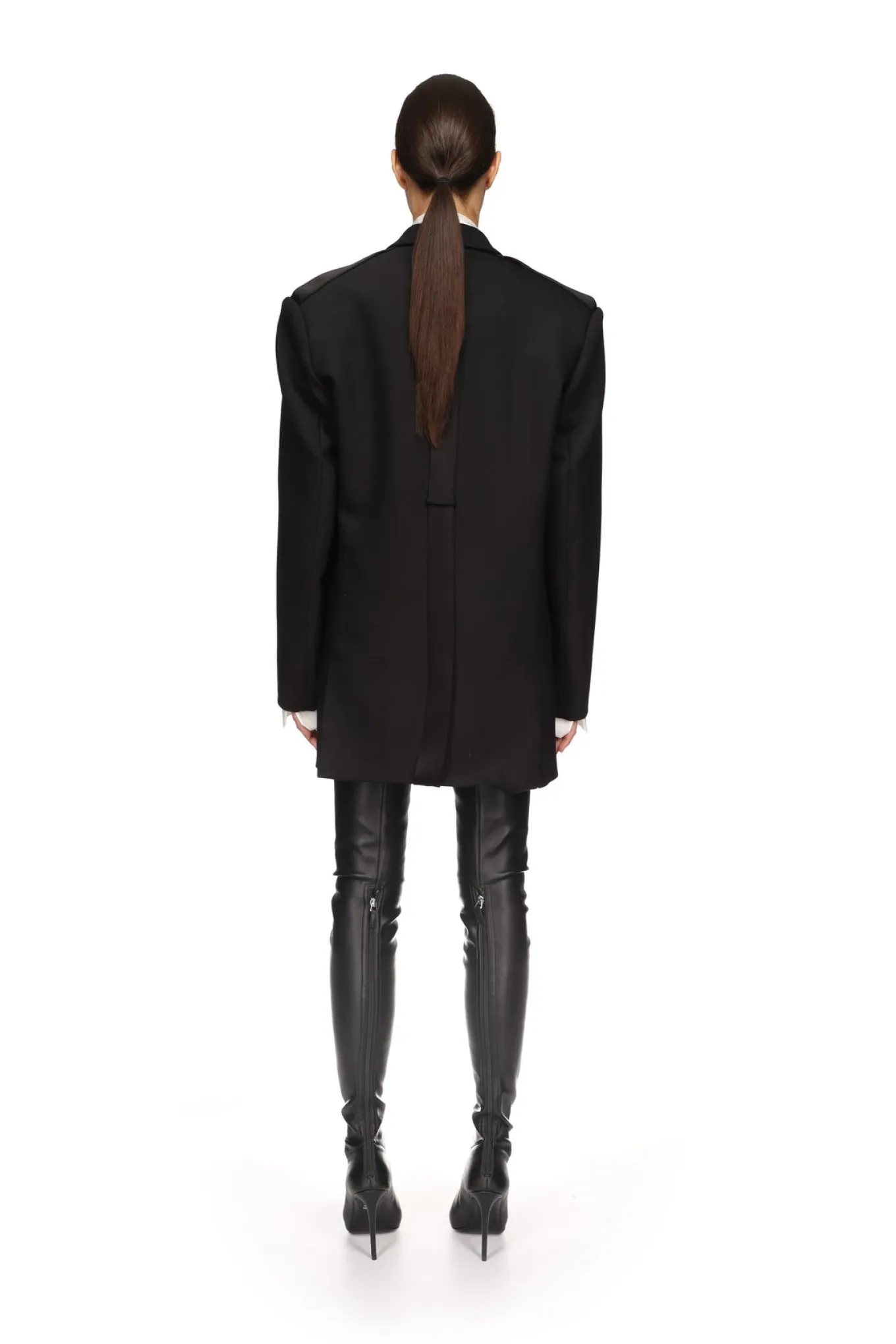 SATIN TAPE DETAIL TAILORED JACKET