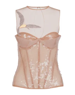 SEQUIN CORSET TOP WITH A CRYSTAL HUMMINGBIRD