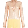 SEQUIN POLO MINI DRESS IN BEIGE