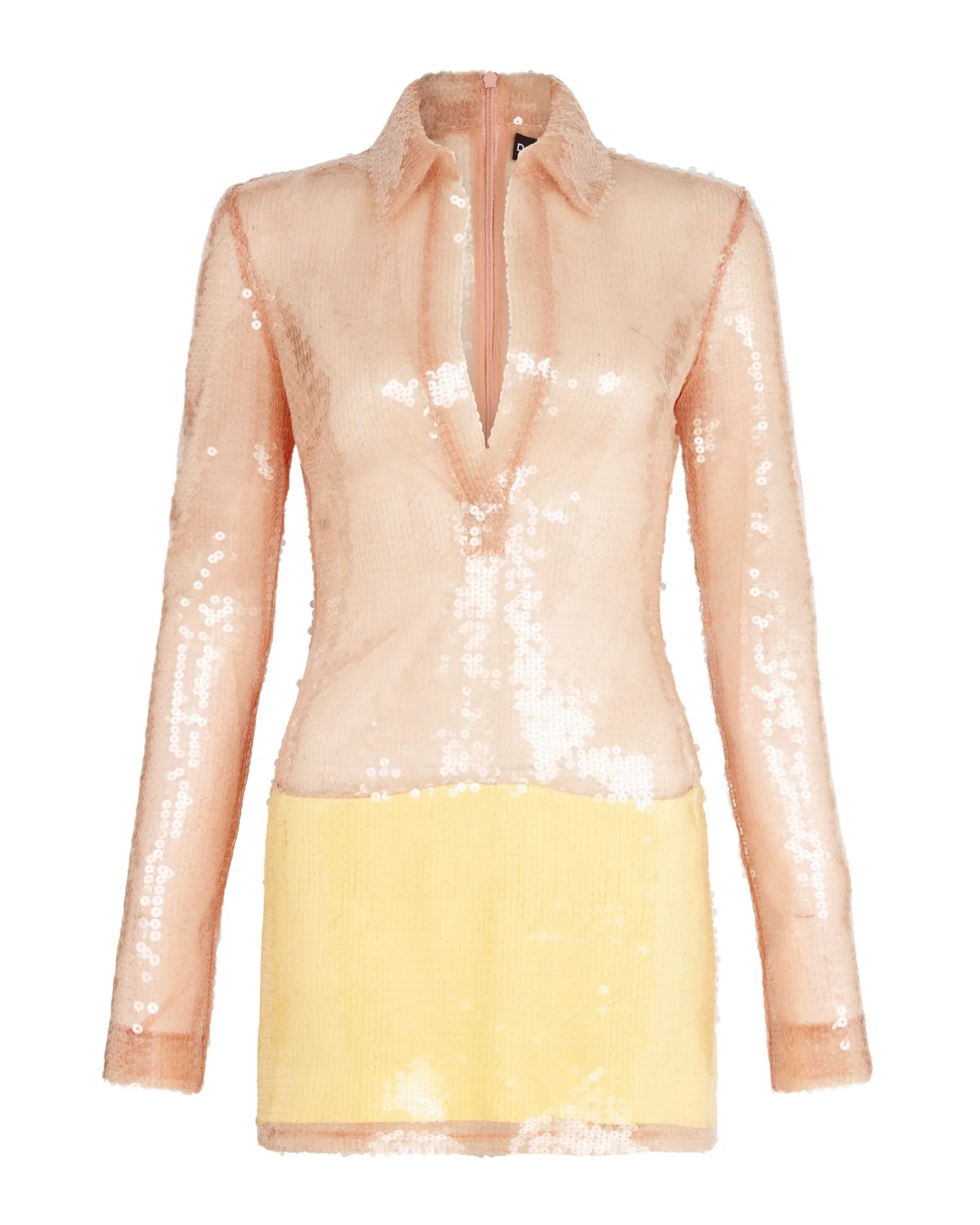 SEQUIN POLO MINI DRESS IN BEIGE