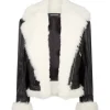 SHEARLING COLLAR BIKER JACKET