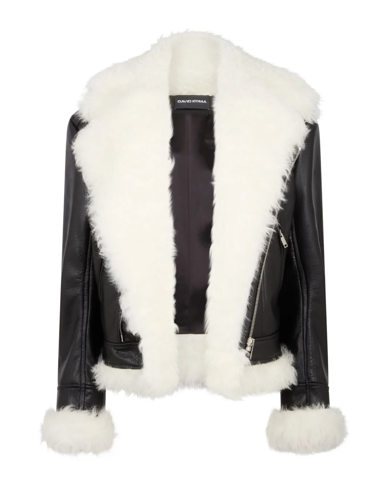 SHEARLING COLLAR BIKER JACKET