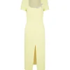 SHORT SLEEVE CRYSTAL HUMMINGBIRD MIDI DRESS