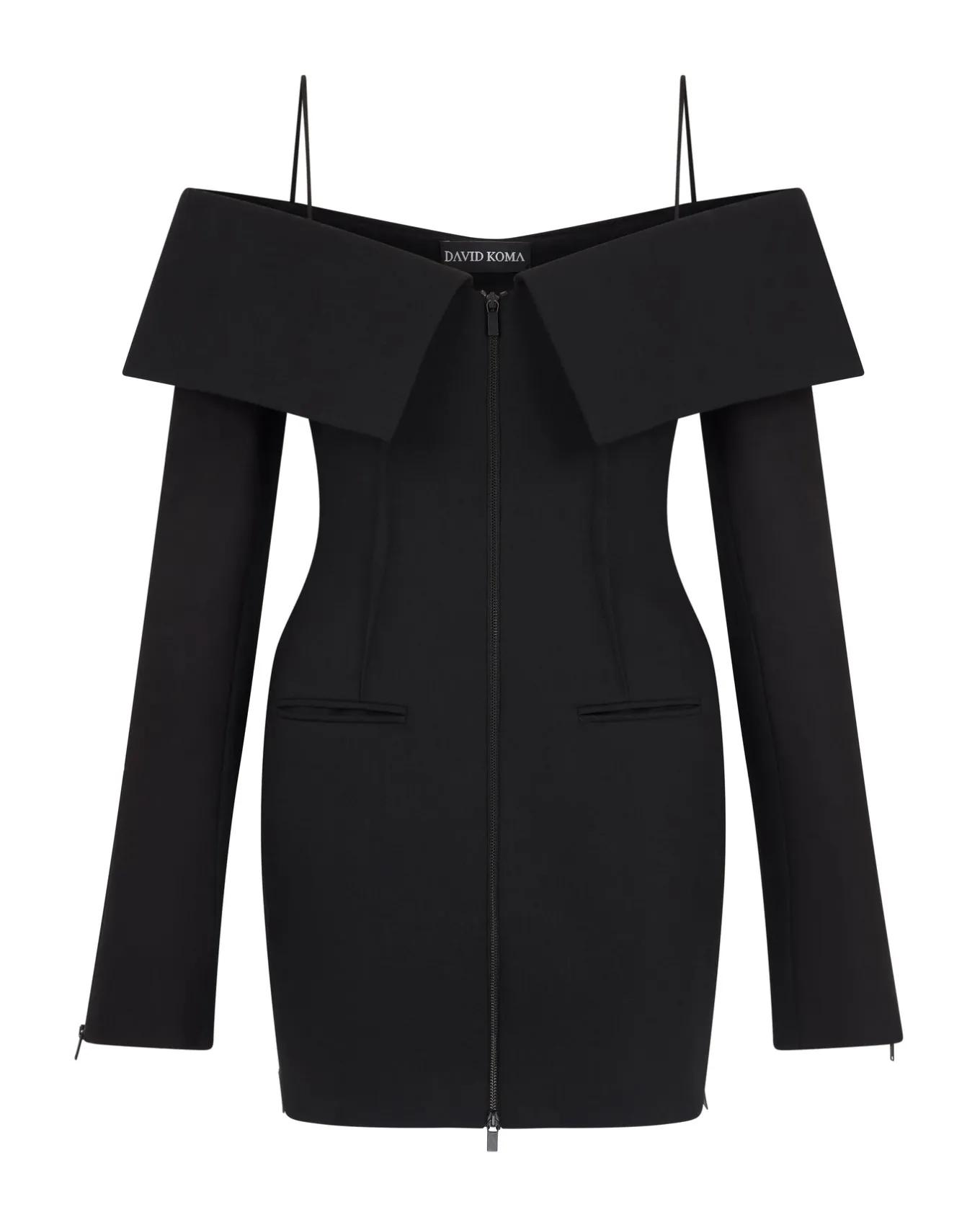 SHOULDER OVERLAY TAILORED MINI DRESS