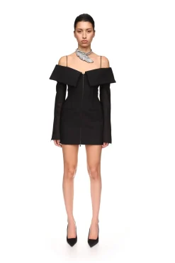 SHOULDER OVERLAY TAILORED MINI DRESS