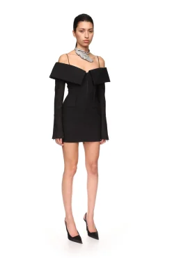 SHOULDER OVERLAY TAILORED MINI DRESS