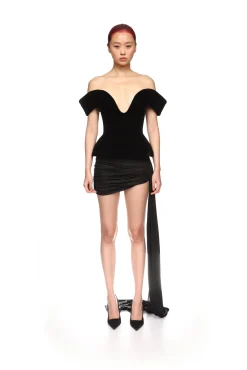 SIDE RUCHING JERSEY MINI SKIRT