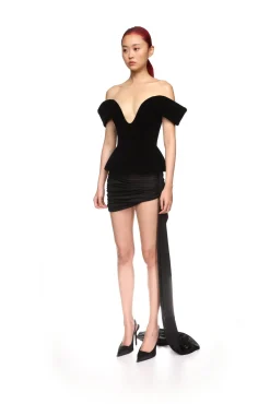 SIDE RUCHING JERSEY MINI SKIRT