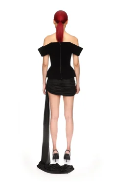 SIDE RUCHING JERSEY MINI SKIRT
