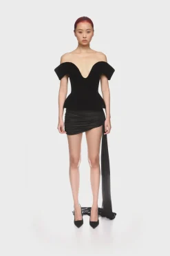 SIDE RUCHING JERSEY MINI SKIRT