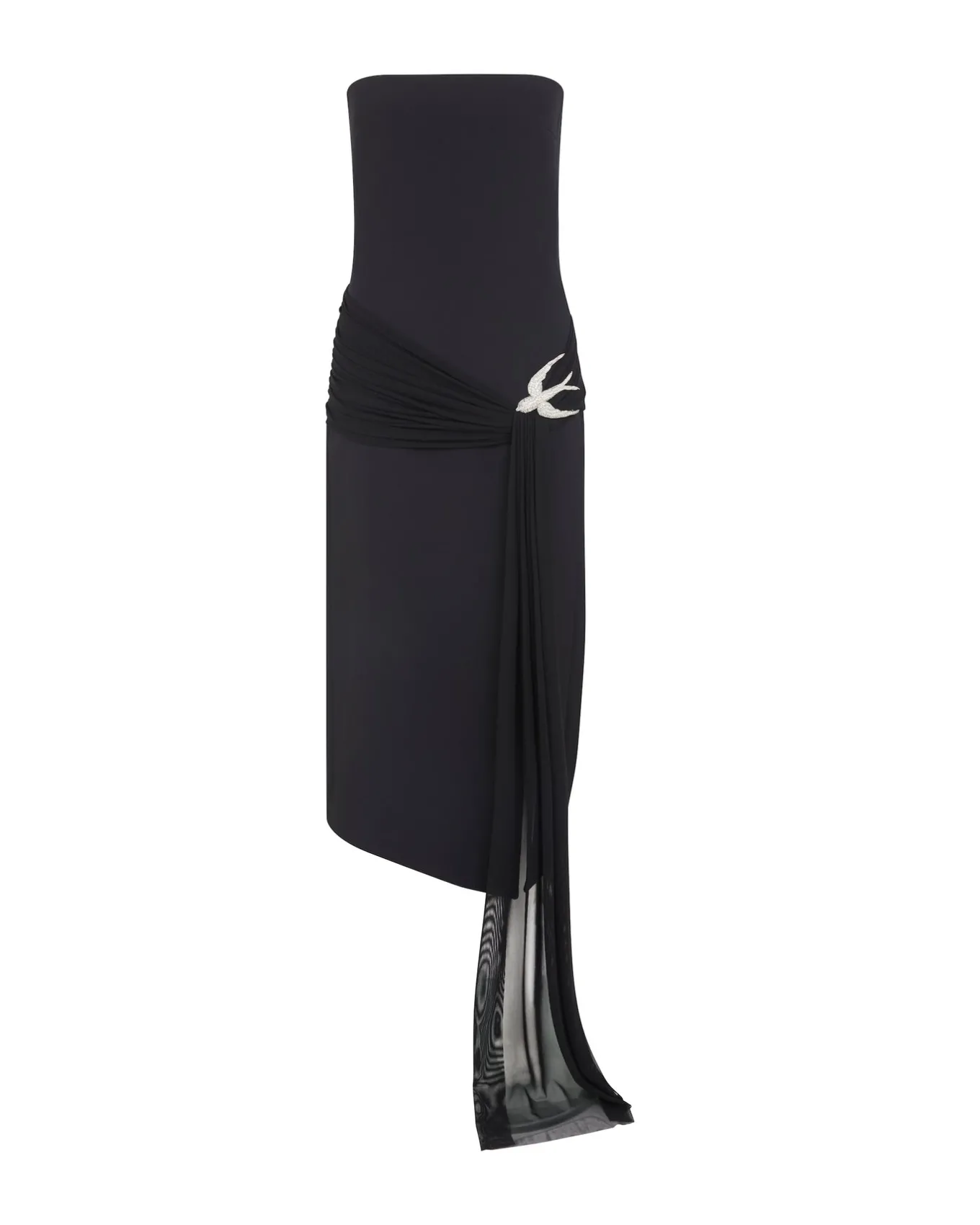 SLEEVELESS MIDI DRESS WITH CRYSTAL HUMMINGBIRD