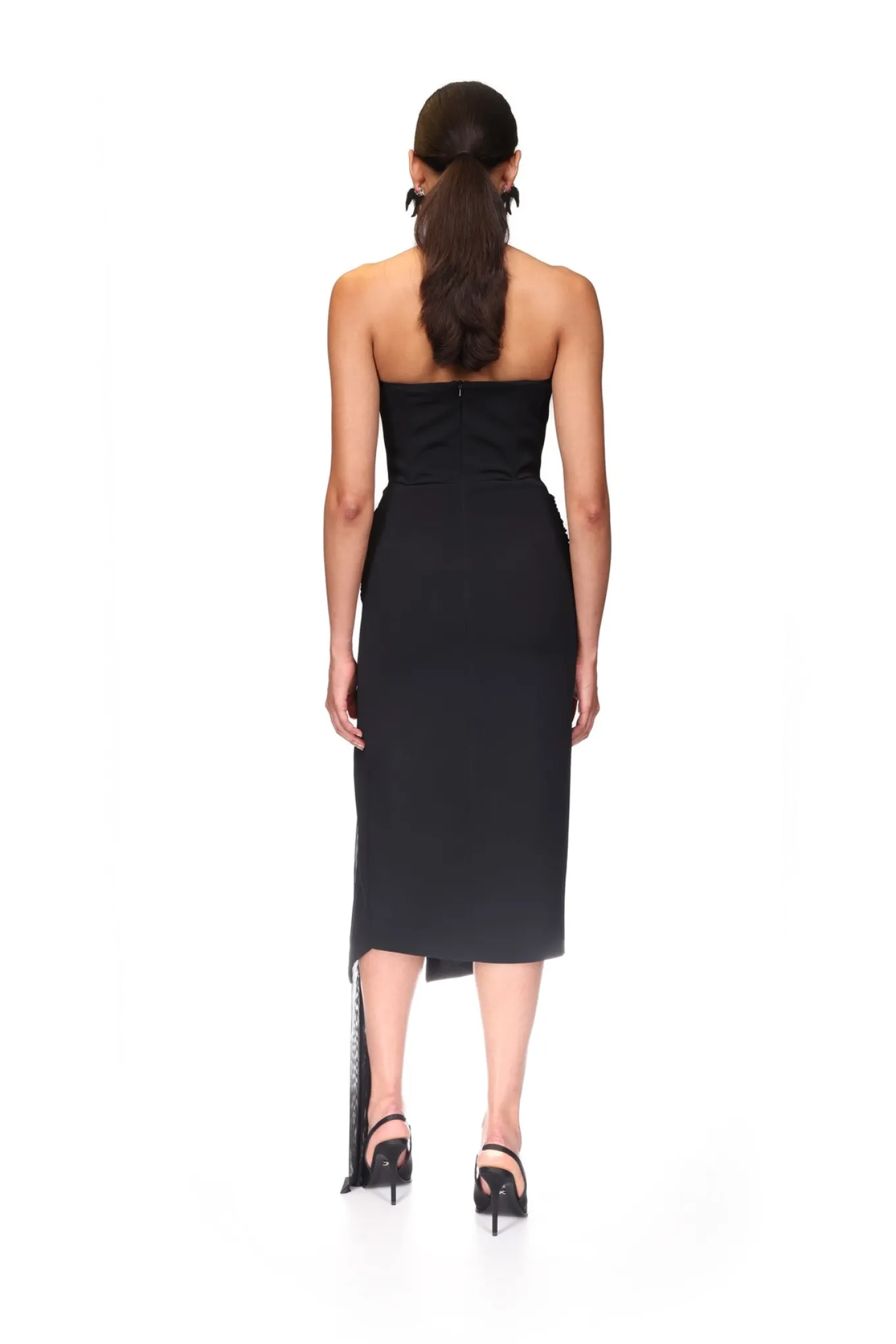 SLEEVELESS MIDI DRESS WITH CRYSTAL HUMMINGBIRD