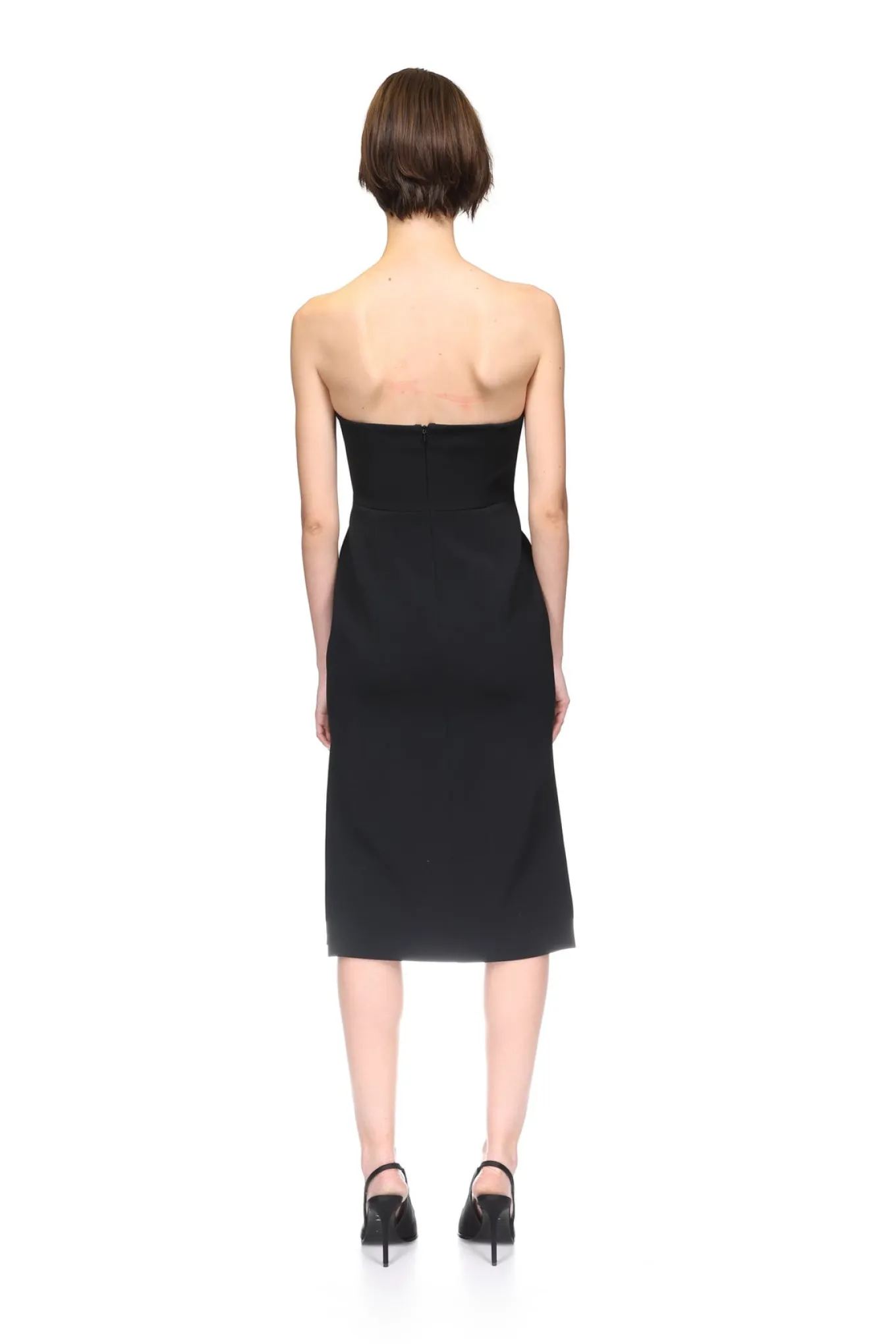 SPECKLED CRYSTAL EMBROIDERY MIDI DRESS