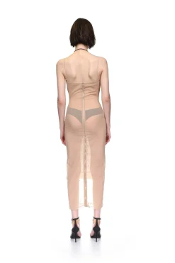SPECKLED CRYSTALS NAKED MIDI DRESS