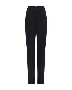 STRAIGHT LEG TAILORED TROUSERS IN BLACK