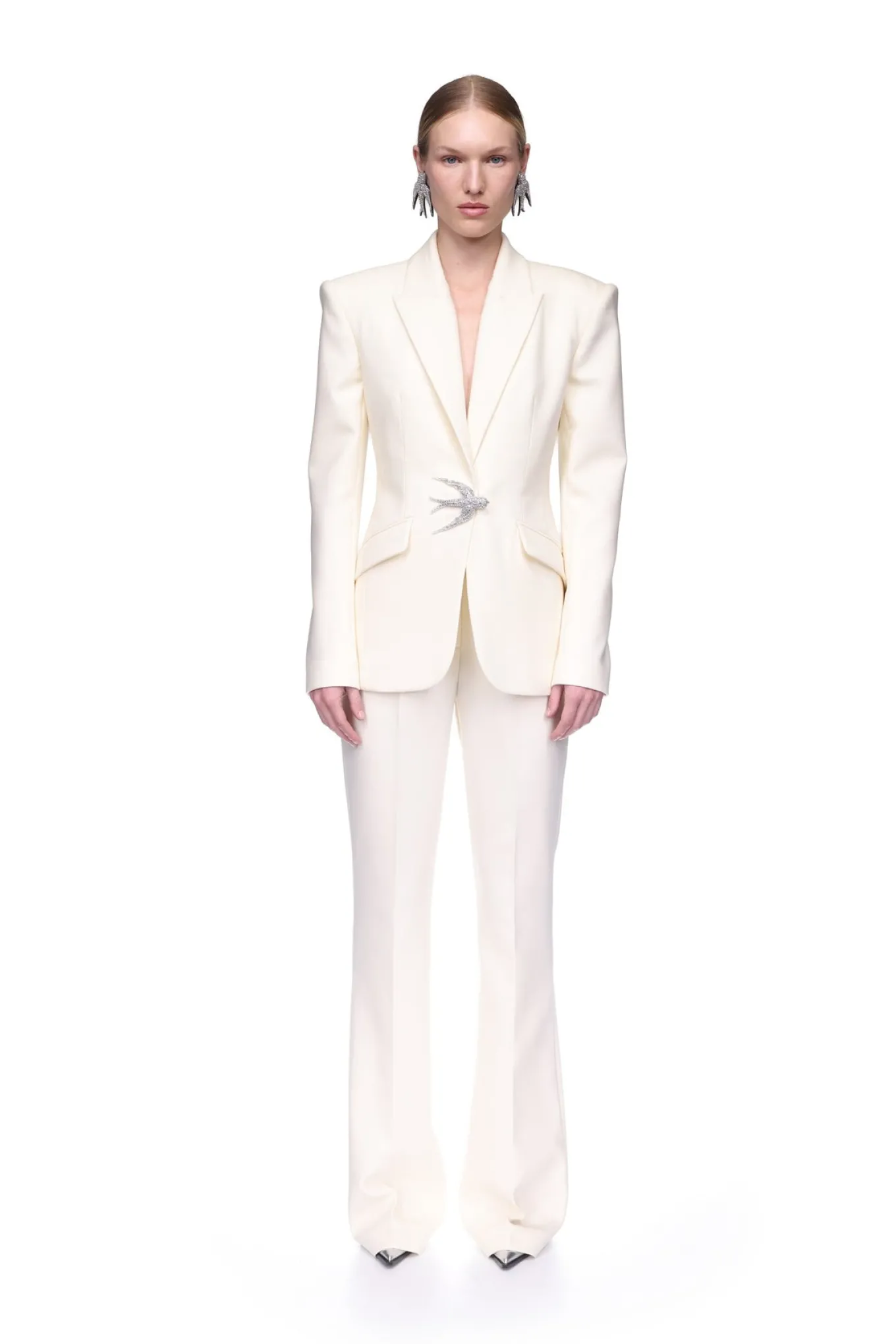 TAILORED JACKET WITH SWALLOW BIRD EMBR