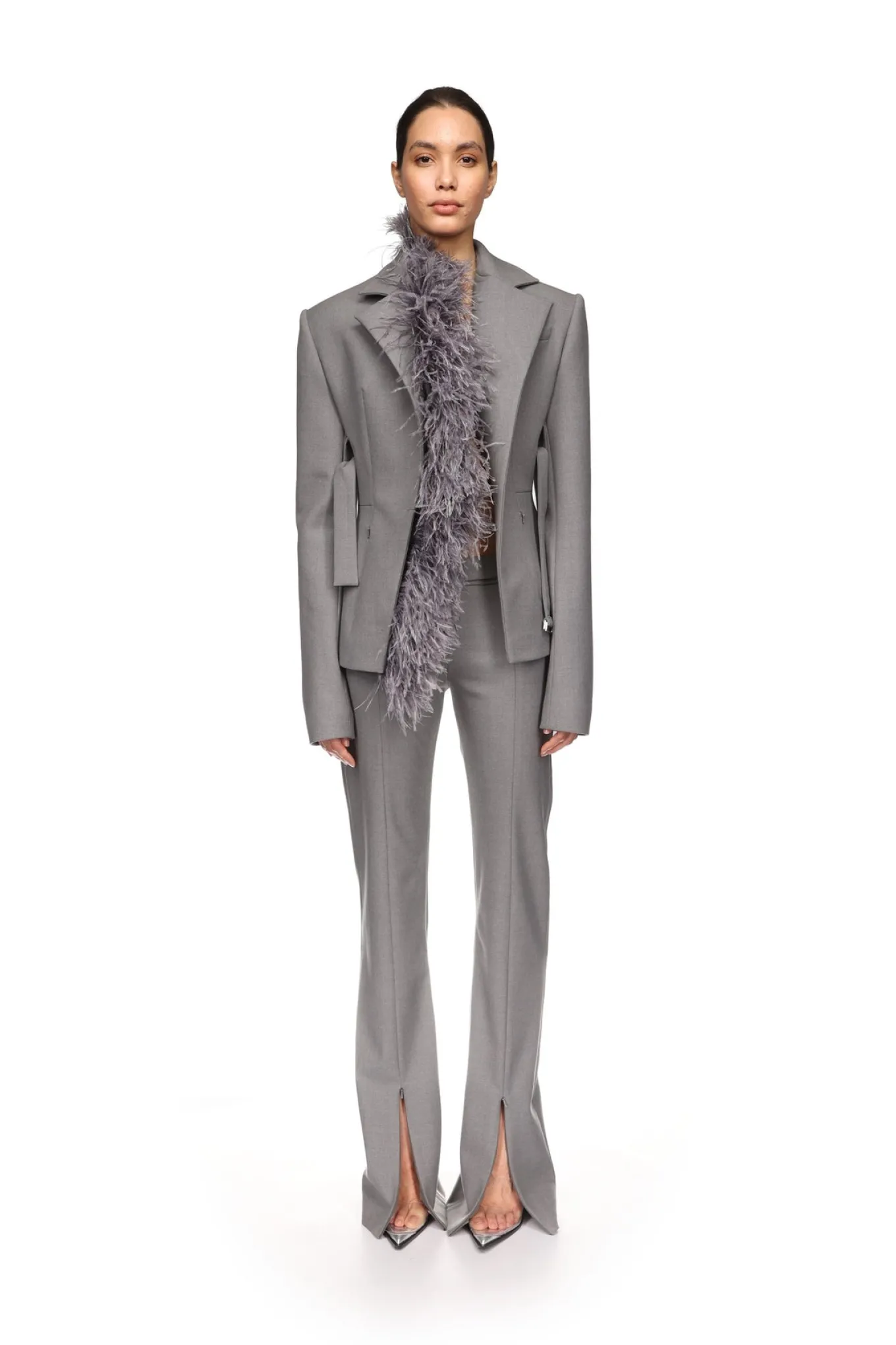 TAILORED WOOL TROUSERS IN GREY