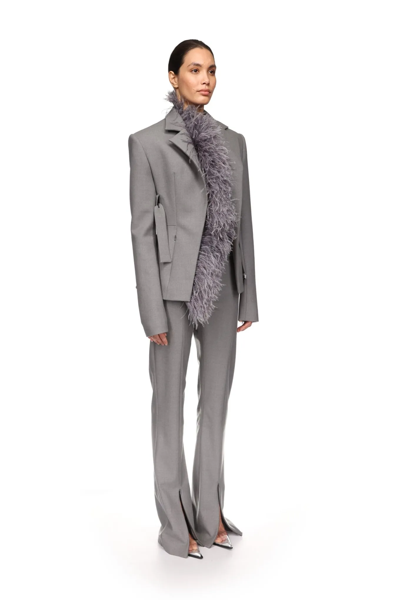 TAILORED WOOL TROUSERS IN GREY