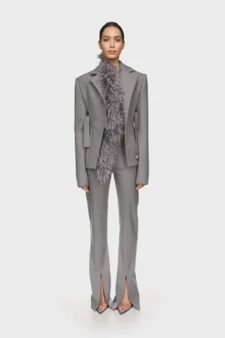 TAILORED WOOL TROUSERS IN GREY