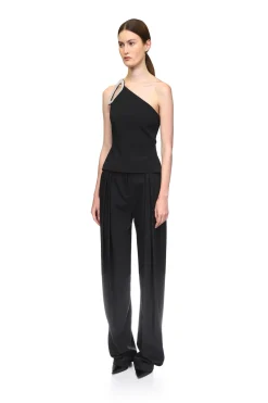 TAPERED TAILORED TROUSERS IN BLACK