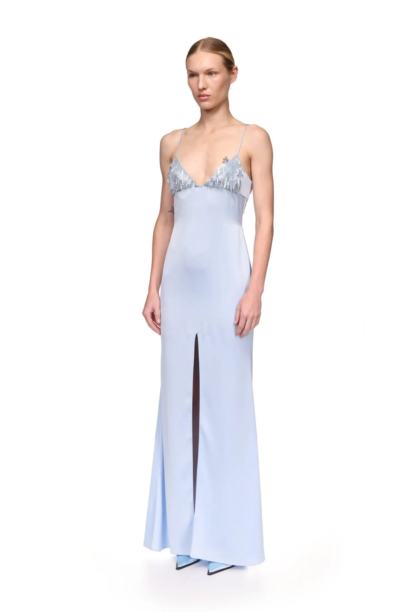 TRIANGLE BRA EMBROIDERY GOWN