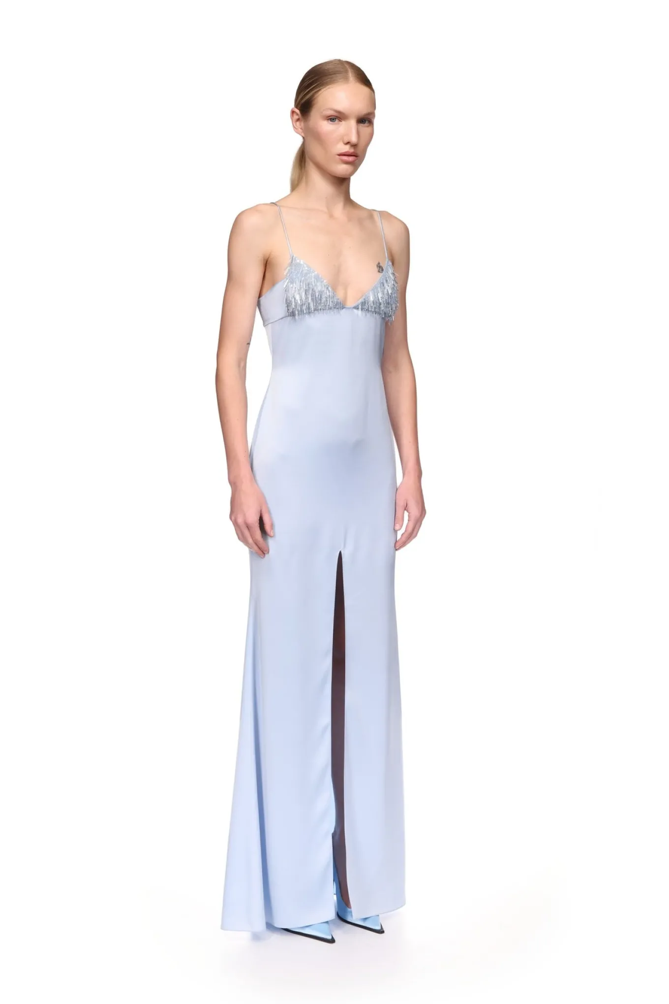 TRIANGLE BRA EMBROIDERY GOWN