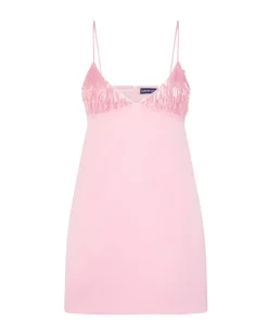 TRIANGLE BRA EMBROIDERY MINI DRESS