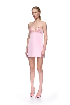 TRIANGLE BRA EMBROIDERY MINI DRESS