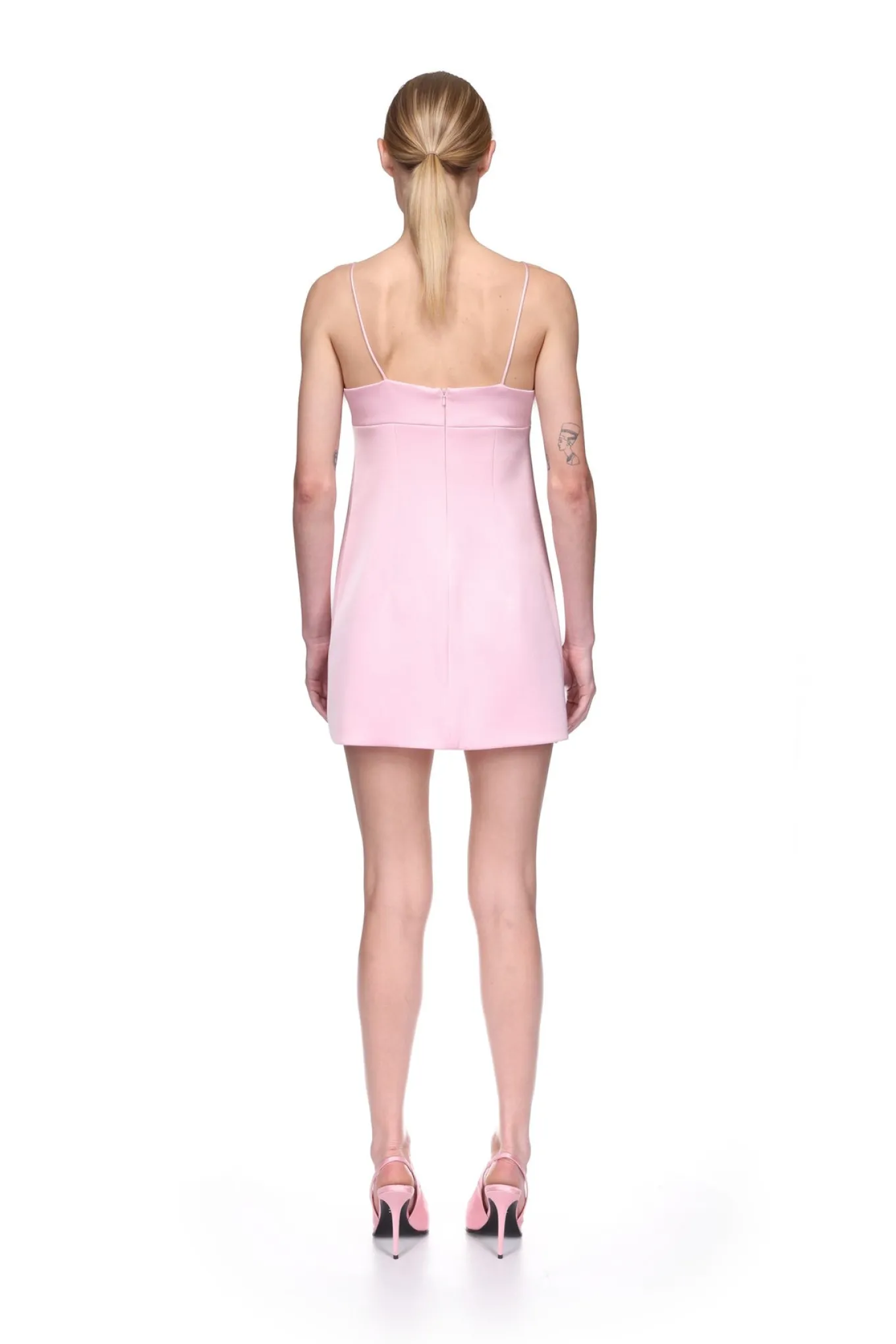 TRIANGLE BRA EMBROIDERY MINI DRESS
