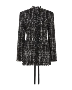 TWEED AND SATIN BOW MINI DRESS