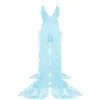 V NECK LACE GOWN