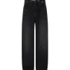WIDE LEG BELT JEANS