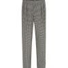 WIDE LEG HOUNDSTOOTH TUXEDO TROUSERS