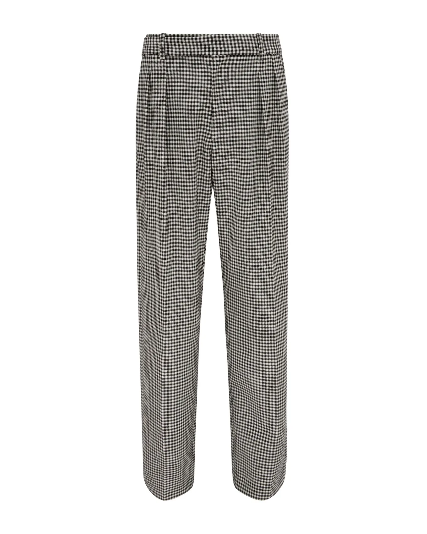 WIDE LEG HOUNDSTOOTH TUXEDO TROUSERS