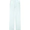 WIDE LEG SATIN TROUSERS IN MINT