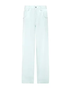 WIDE LEG SATIN TROUSERS IN MINT