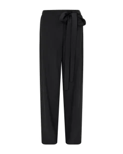 WIDE LEG TROUSERS WITH SATIN BOW DETAIL
