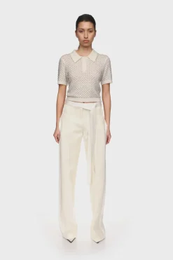 WIDE LEG TROUSERS WITH SATIN BOW DETAIL