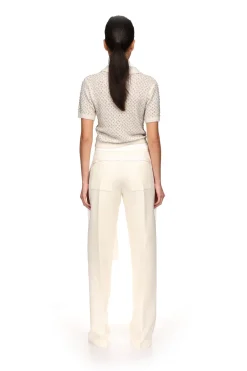 WIDE LEG TROUSERS WITH SATIN BOW DETAIL