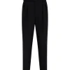 WIDE LEG TUXEDO WOOL TROUSERS