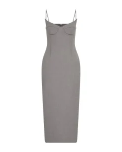 WINGED CUP DETAIL MIDI DRESS