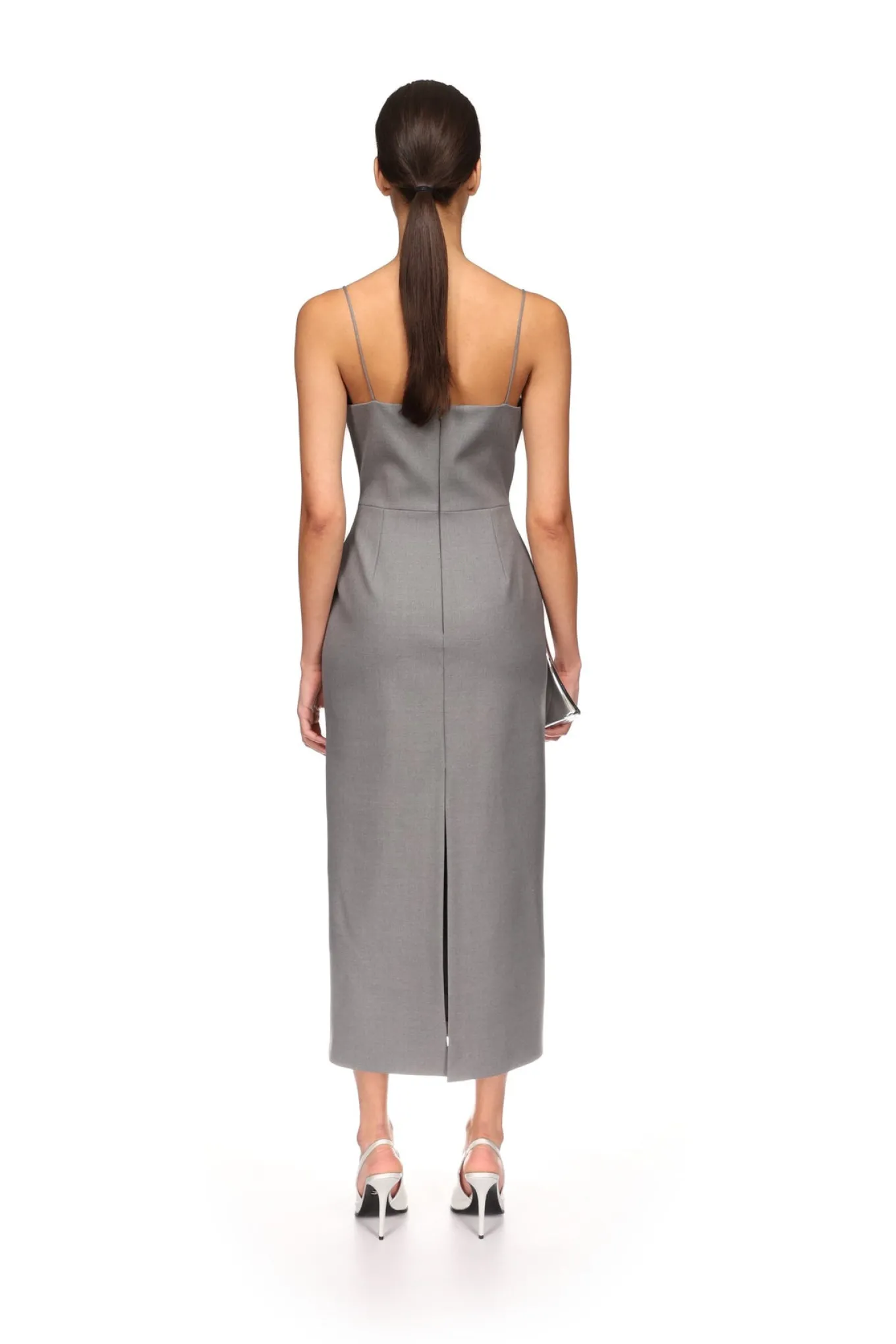 WINGED CUP DETAIL MIDI DRESS