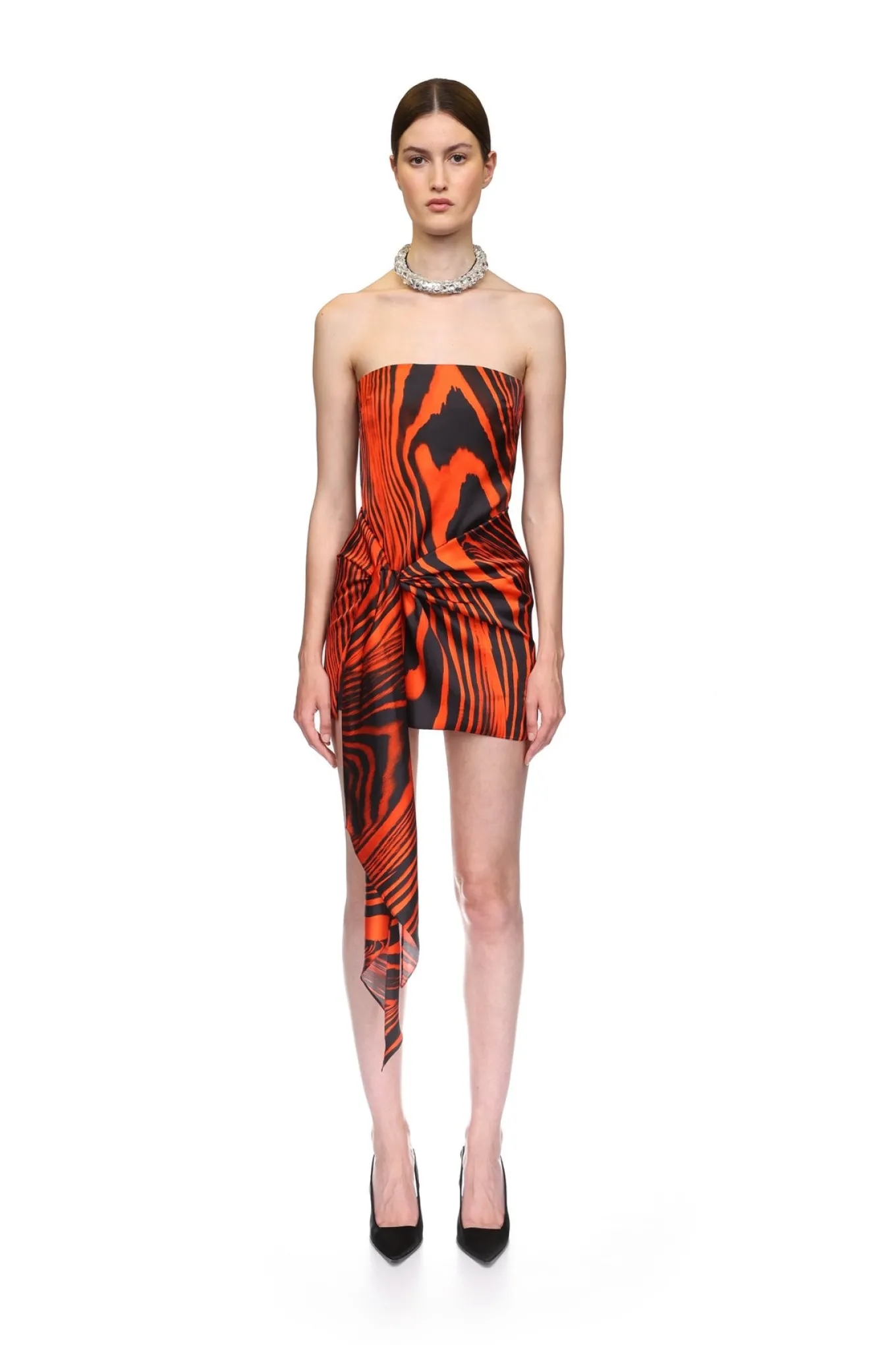 ZEBRA PRINT BUSTIER MINI DRESS