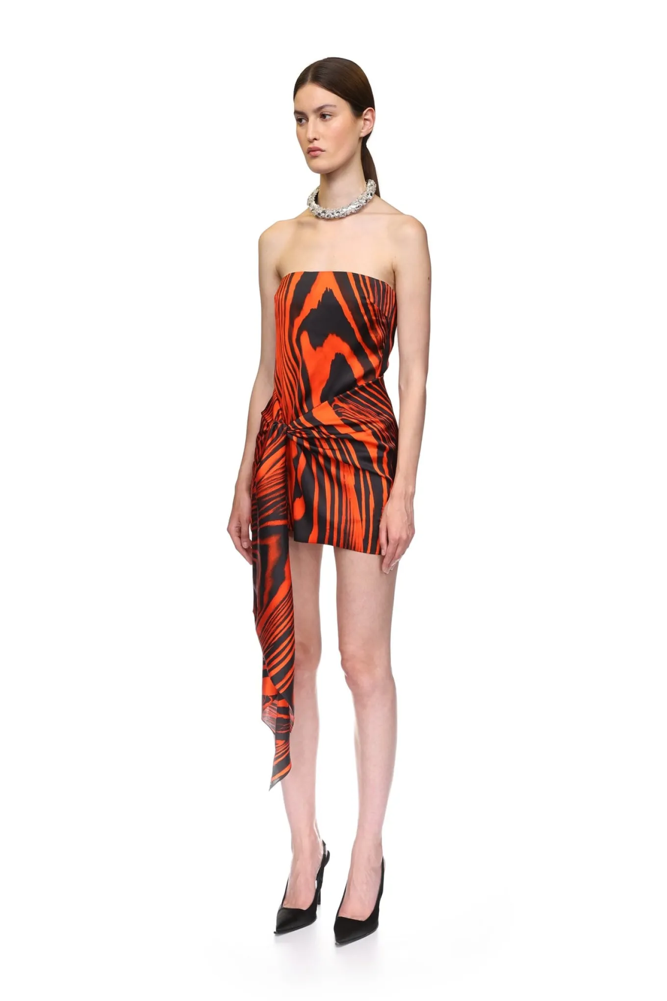 ZEBRA PRINT BUSTIER MINI DRESS